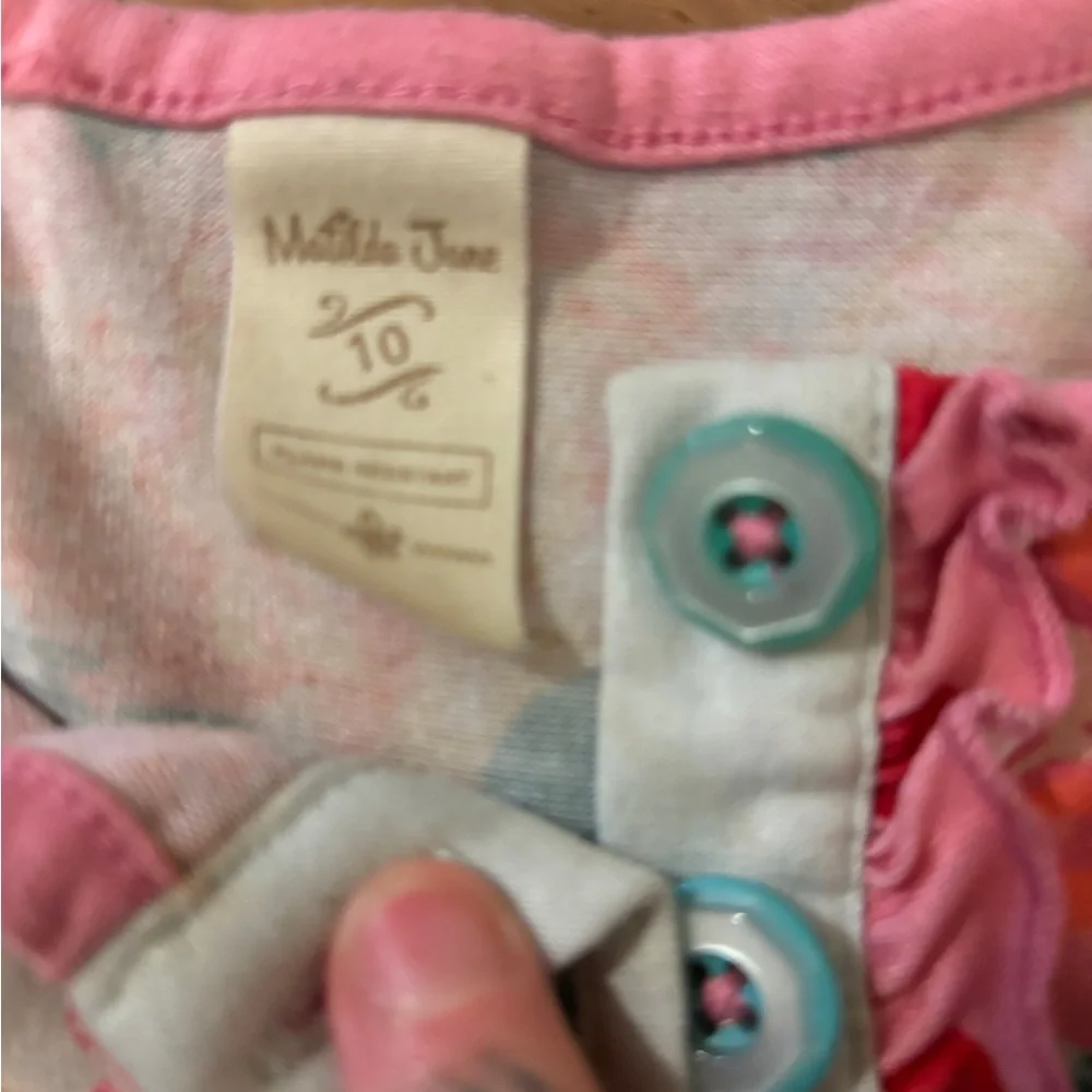 Matilda Jane Pink and Blue Button Nightgown Size 10 - Picture 2 of 2